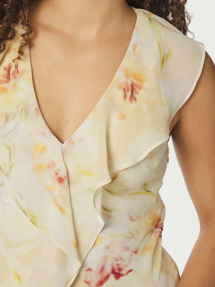 Zella Chiffon Print Dress Dusty Yellow | Kjoler | Smuk
