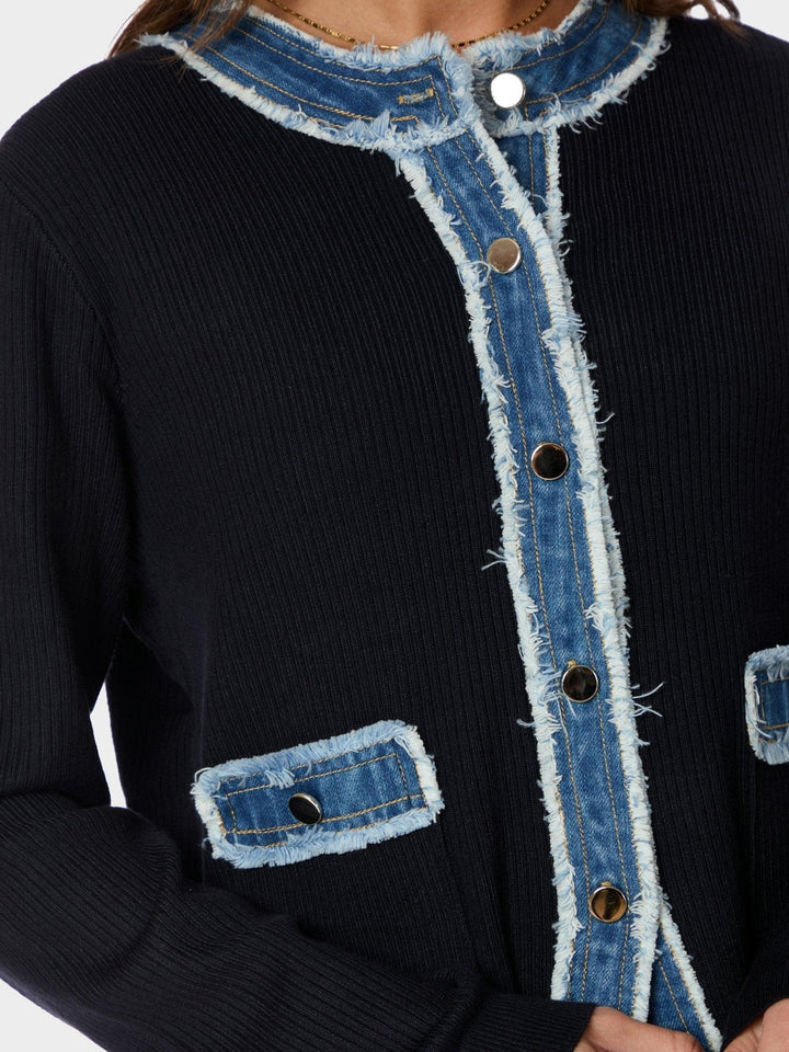 Zelma Knit Denim Cardigan Navy | Genser | Smuk