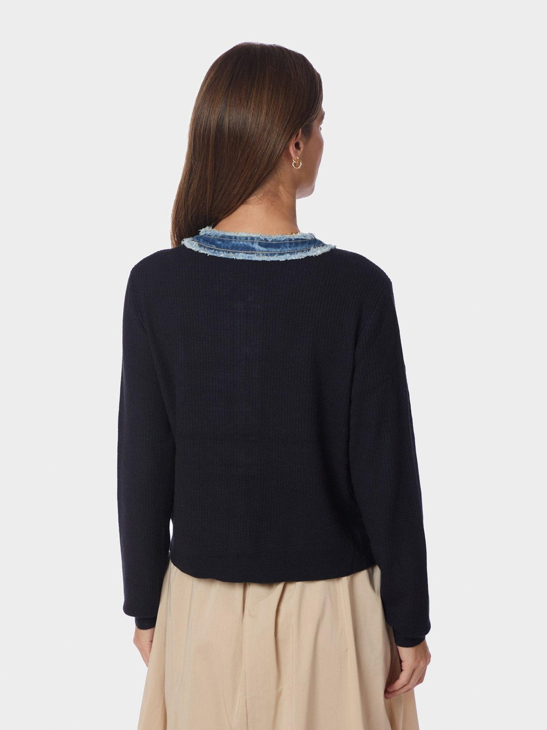 Zelma Knit Denim Cardigan Navy | Genser | Smuk