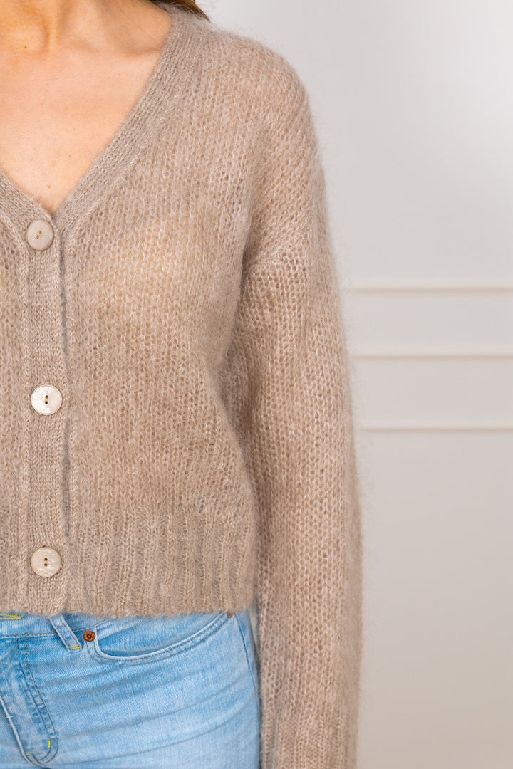 Zendaya Cardigan Light Camel Melange | Genser | Smuk