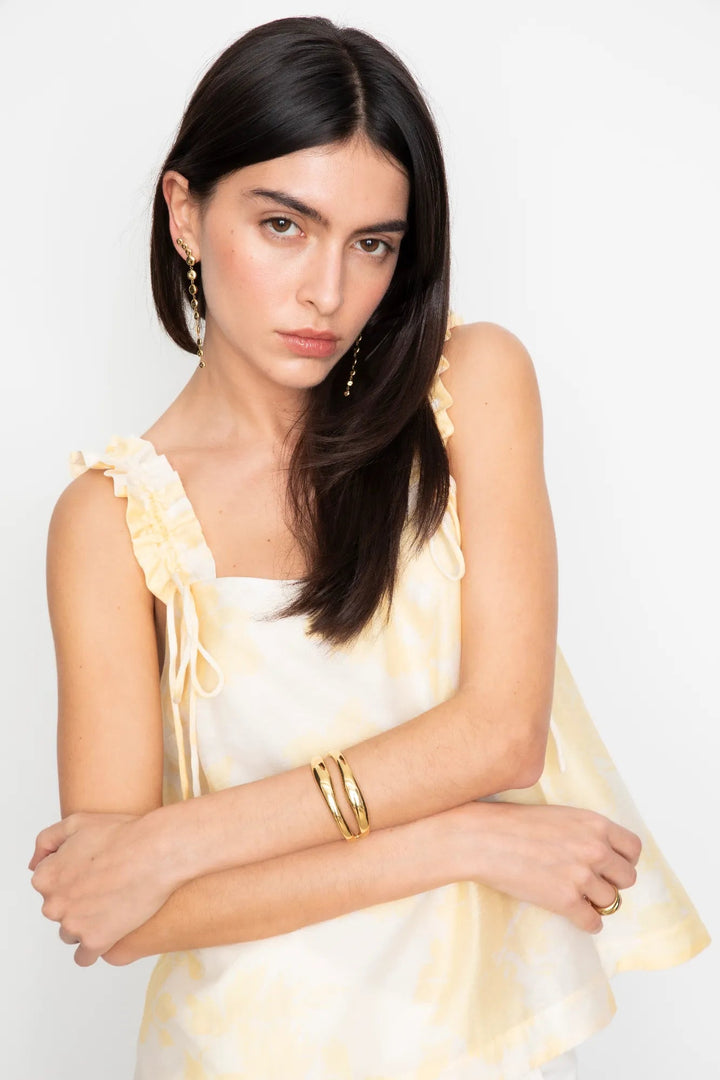 Zoe Top Yellow Floral Print | Topper | Smuk