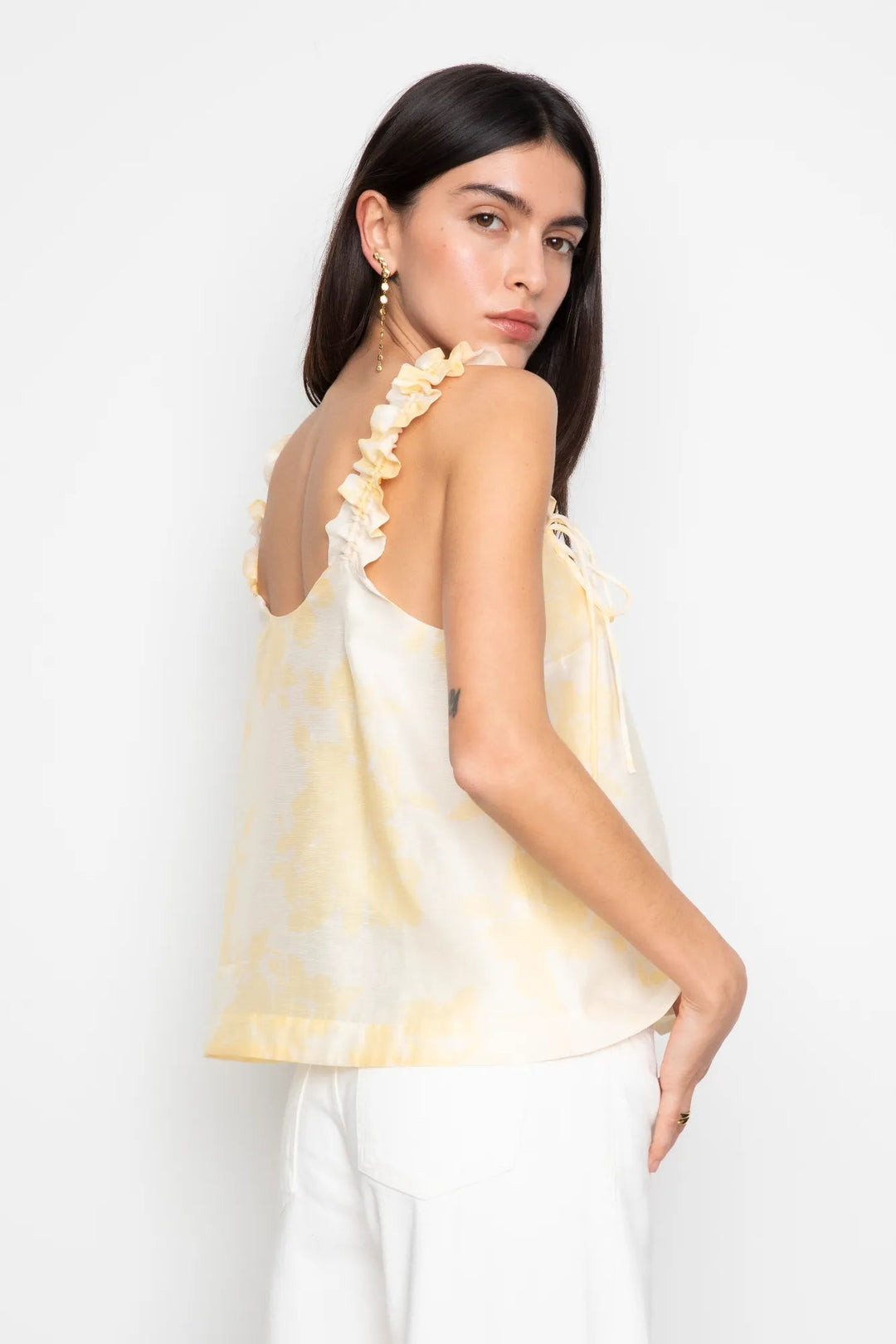 Zoe Top Yellow Floral Print | Topper | Smuk