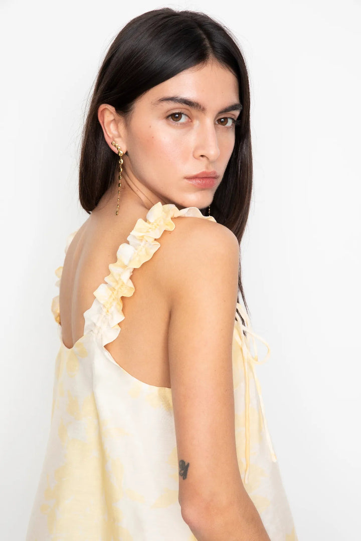 Zoe Top Yellow Floral Print | Topper | Smuk