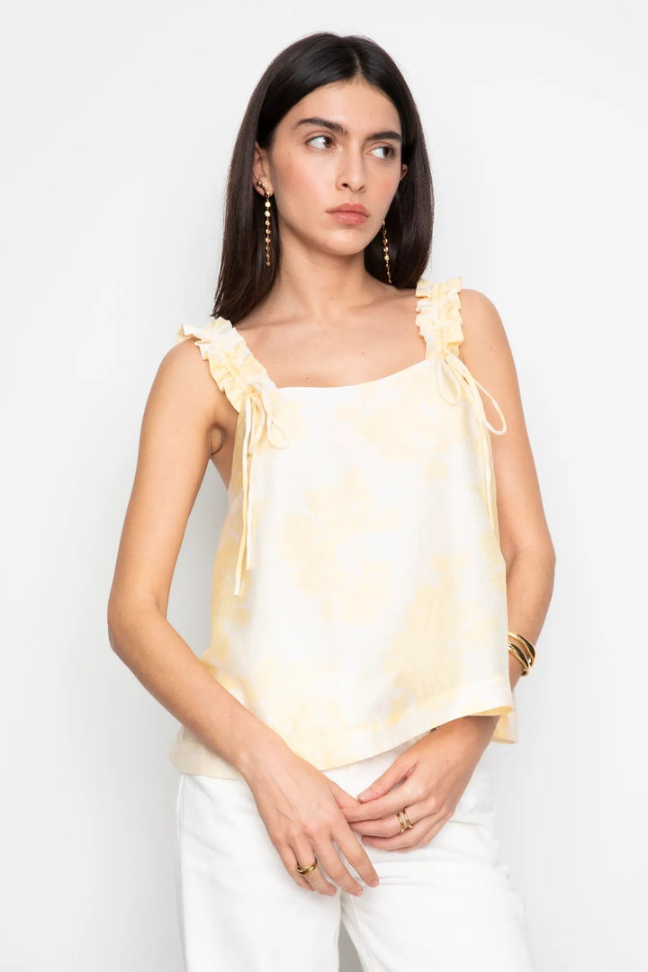 Zoe Top Yellow Floral Print | Topper | Smuk