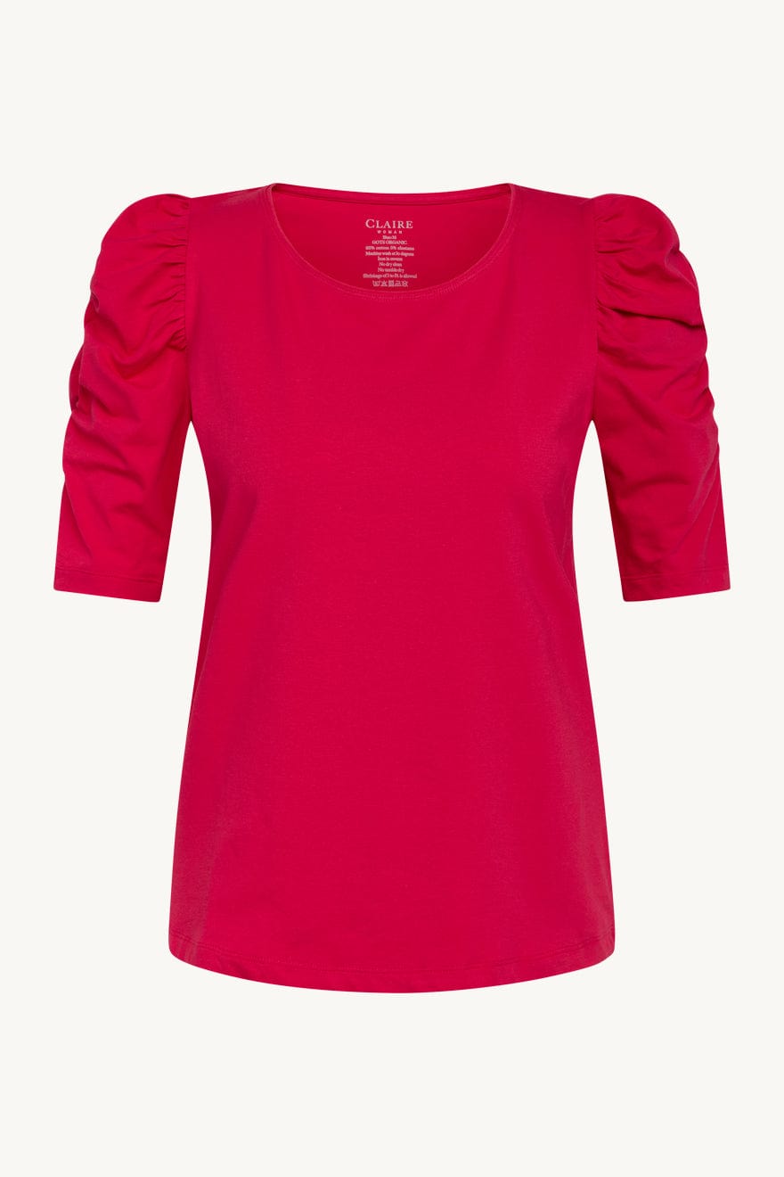 Adrienne - T-Shirt Deep Pink | Topper | Smuk - Dameklær på nett