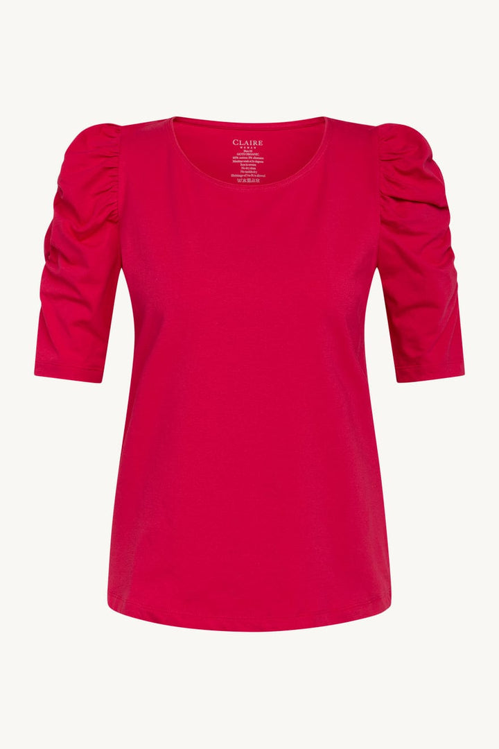 Adrienne - T-Shirt Deep Pink | Topper | Smuk - Dameklær på nett
