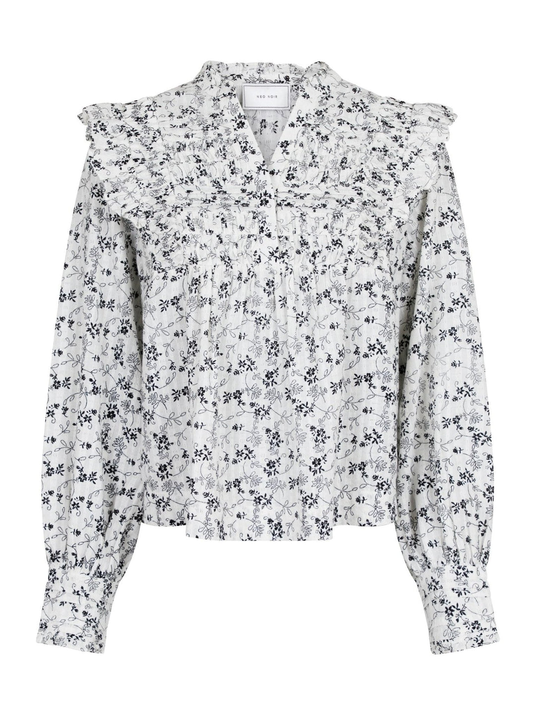 Alicia Stitch Flower Blouse Off White | Skjorter og bluser | Smuk - Dameklær på nett