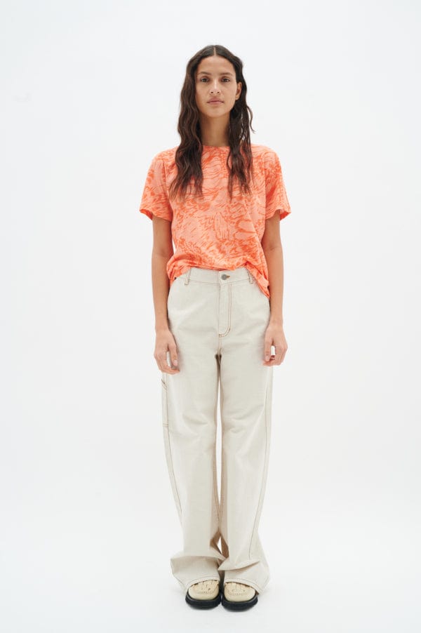 Almaiw Print Tshirt - Cantaloupe Big Abstract Butter | Topper | Smuk - Dameklær på nett