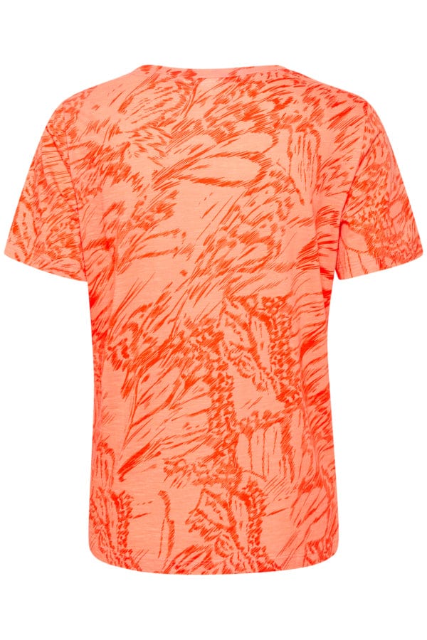 Almaiw Print Tshirt - Cantaloupe Big Abstract Butter | Topper | Smuk - Dameklær på nett