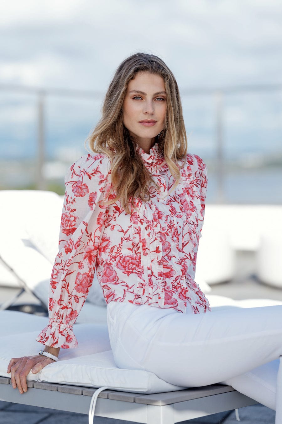 Anna Blouse Red | Skjorter og bluser | Smuk - Dameklær på nett