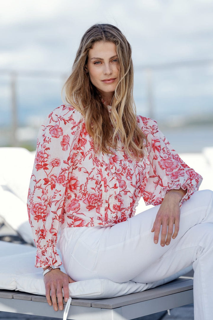 Anna Blouse Red | Skjorter og bluser | Smuk - Dameklær på nett