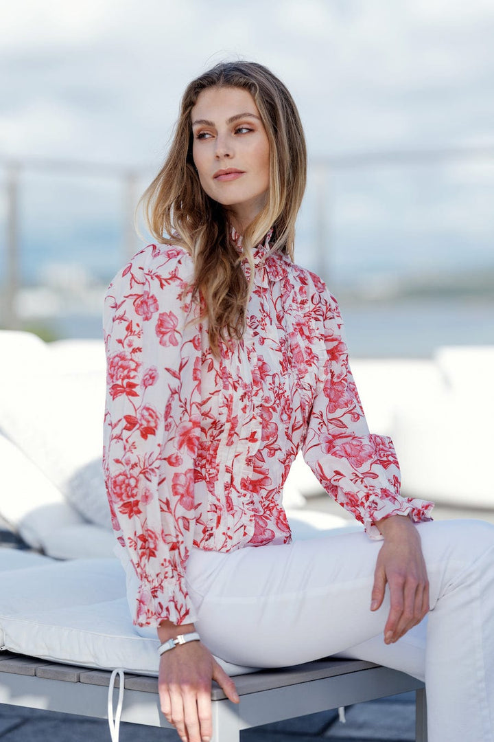 Anna Blouse Red | Skjorter og bluser | Smuk - Dameklær på nett
