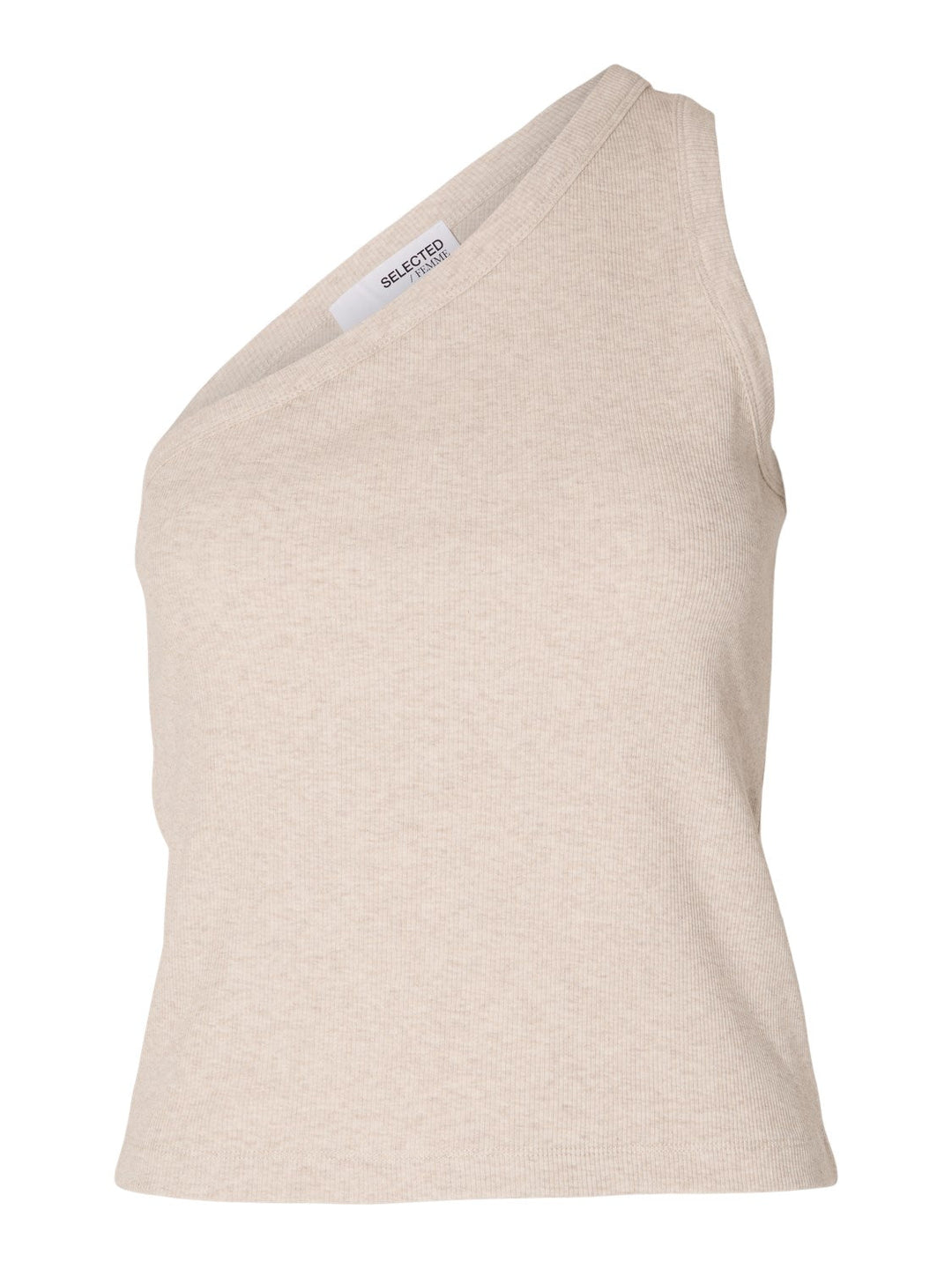 Anna One Shoulder Top Oatmeal Melange | Topper | Smuk - Dameklær på nett