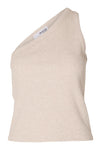 Anna One Shoulder Top Oatmeal Melange