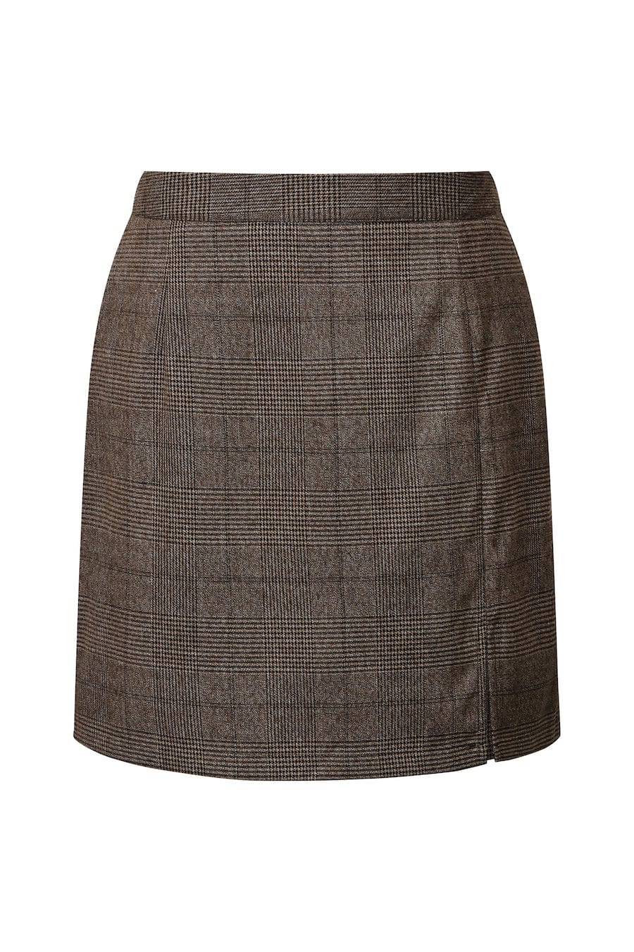 Annali Check Skirt Brown | Skjørt | Smuk - Dameklær på nett