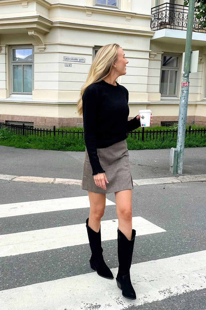 Annali Check Skirt Brown | Skjørt | Smuk - Dameklær på nett