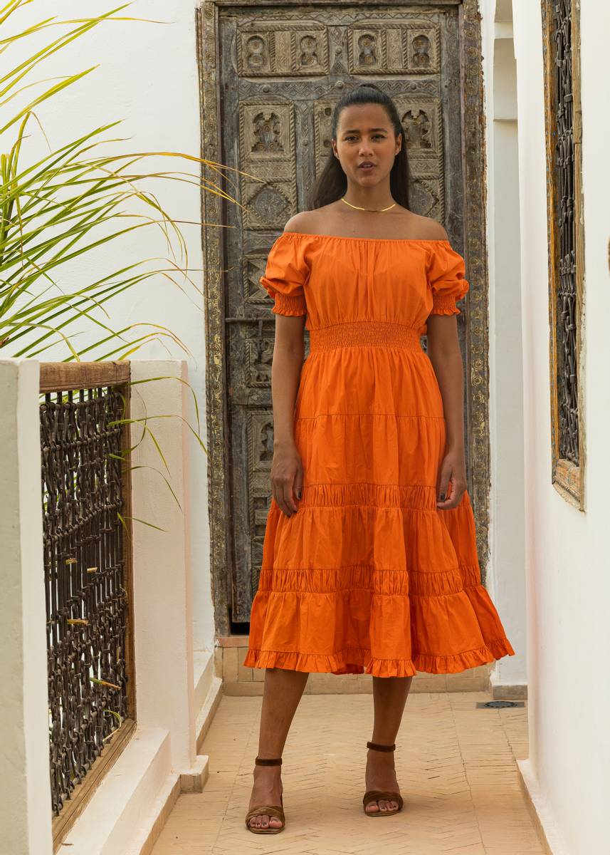 Apricot Dress Parrot Orange | Kjoler | Smuk - Dameklær på nett