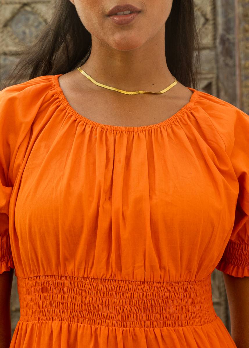 Apricot Dress Parrot Orange | Kjoler | Smuk - Dameklær på nett