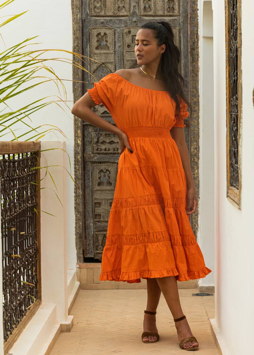 Apricot Dress Parrot Orange | Kjoler | Smuk - Dameklær på nett