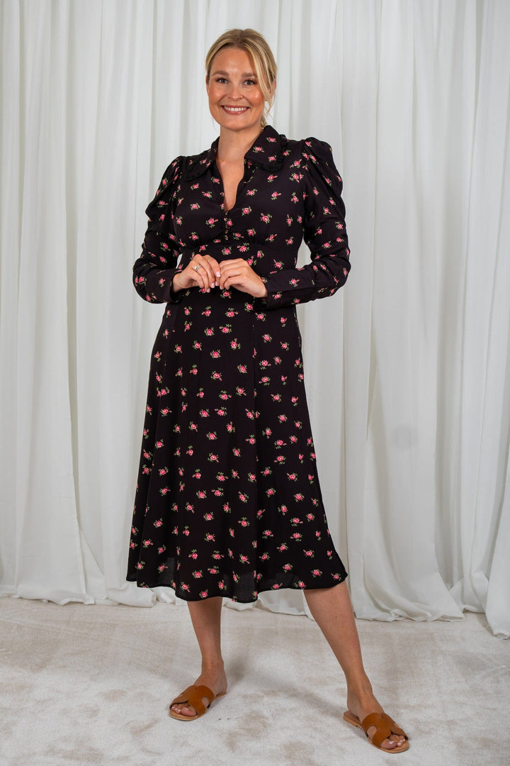 Autumn Collar Dress Roses | Kjoler | Smuk - Dameklær på nett