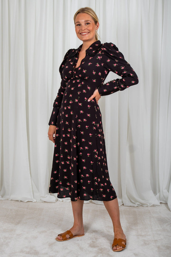 Autumn Collar Dress Roses | Kjoler | Smuk - Dameklær på nett