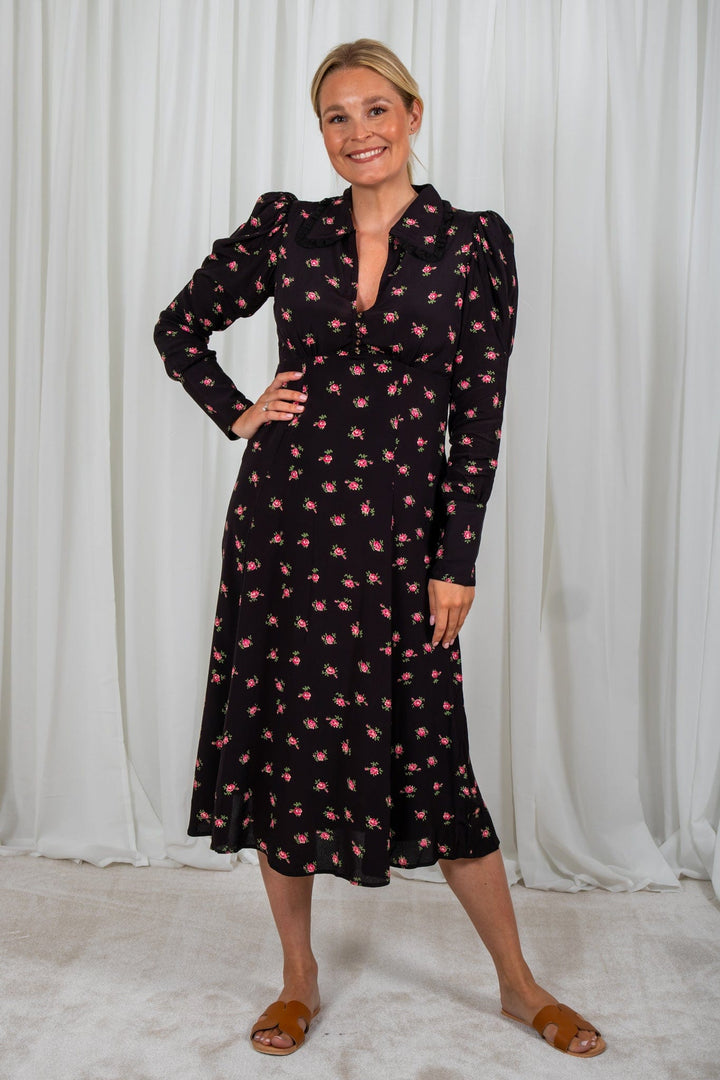 Autumn Collar Dress Roses | Kjoler | Smuk - Dameklær på nett