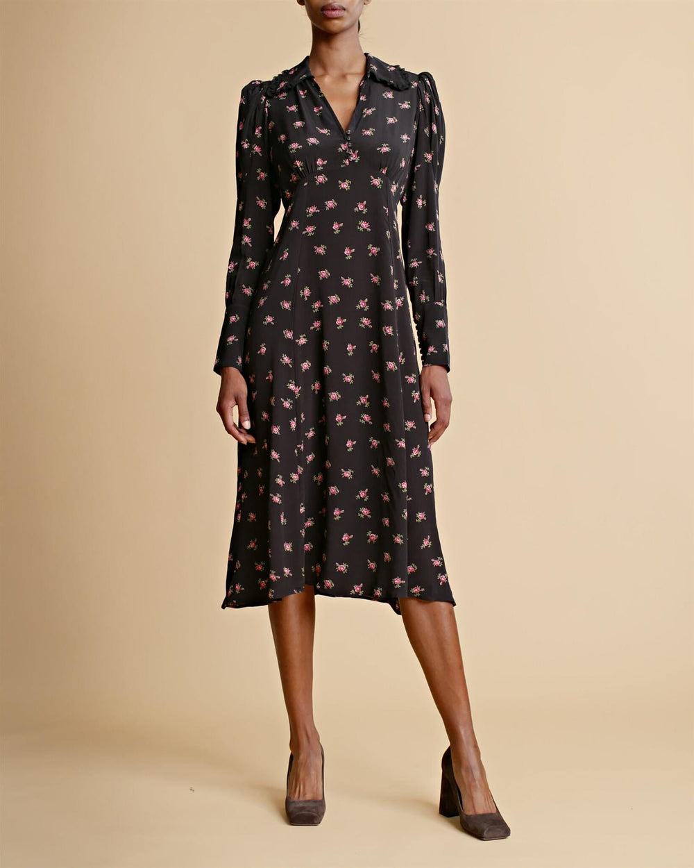 Autumn Collar Dress Roses | Kjoler | Smuk - Dameklær på nett
