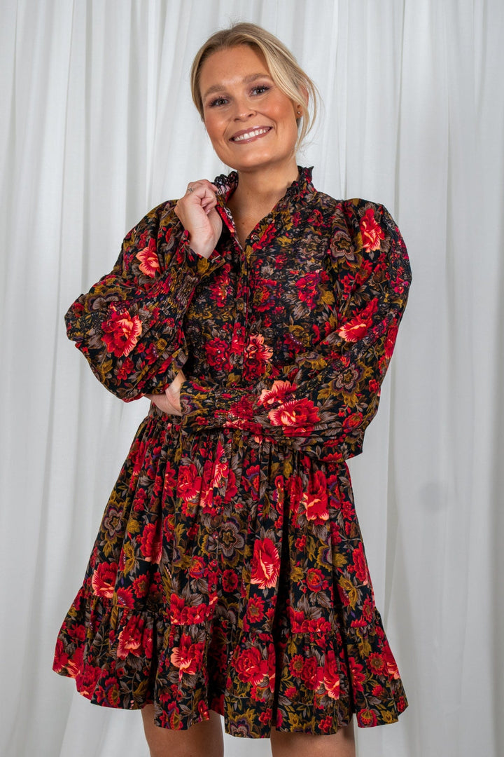 Baby Cord Mini Dress Winter Roses | Kjoler | Smuk - Dameklær på nett