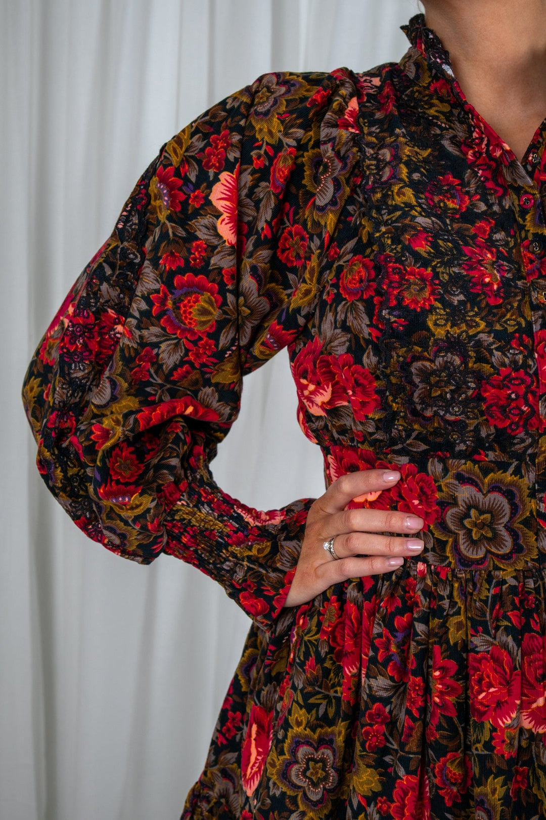 Baby Cord Mini Dress Winter Roses | Kjoler | Smuk - Dameklær på nett