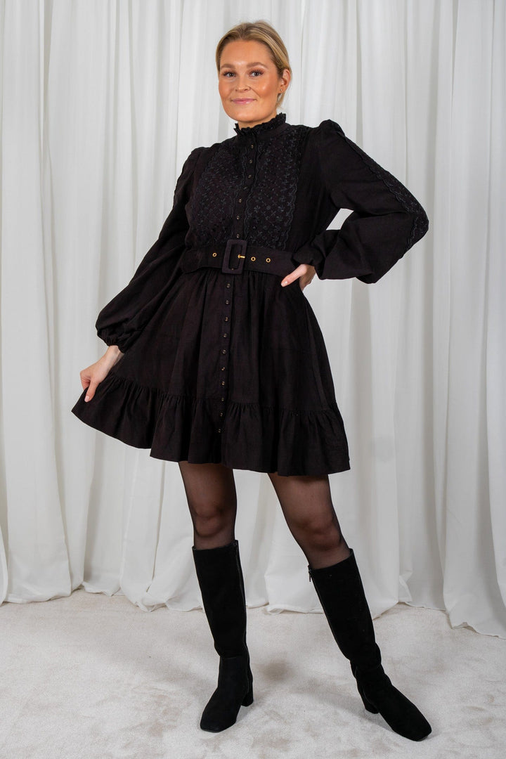 Baby Cord Shirt Dress Black | Kjoler | Smuk - Dameklær på nett