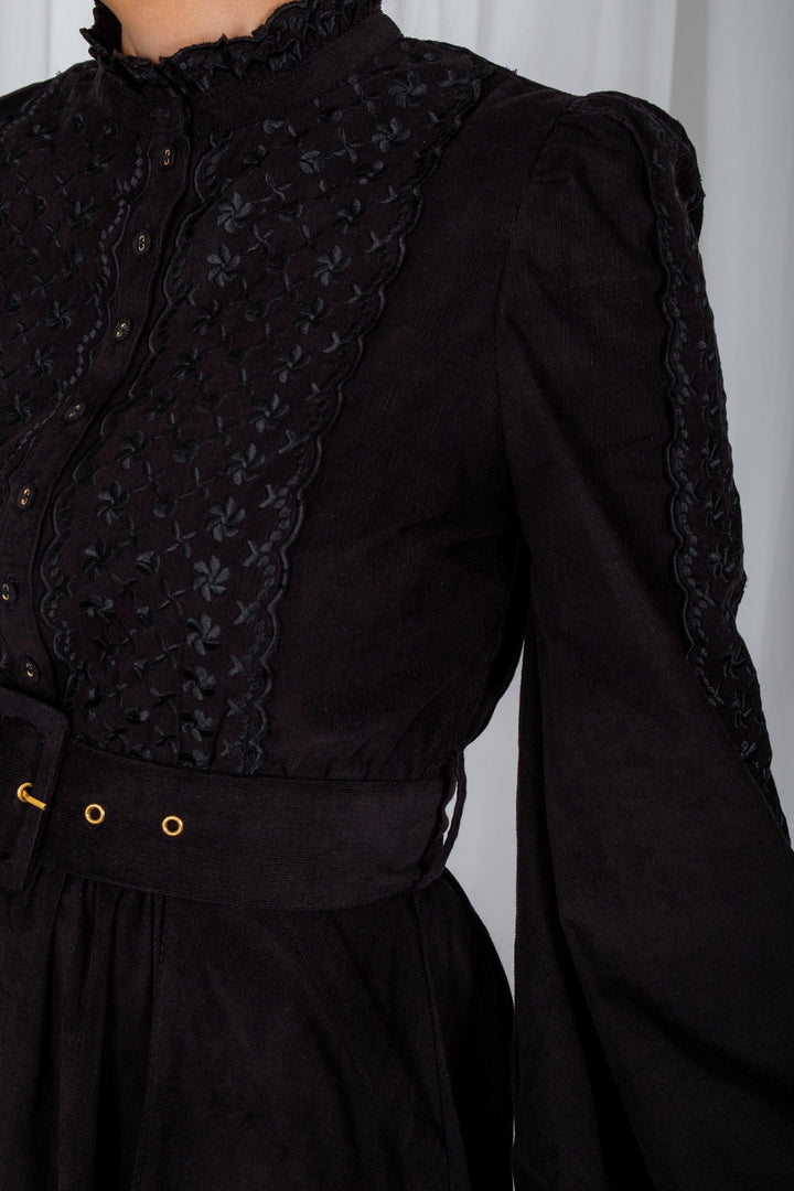 Baby Cord Shirt Dress Black | Kjoler | Smuk - Dameklær på nett