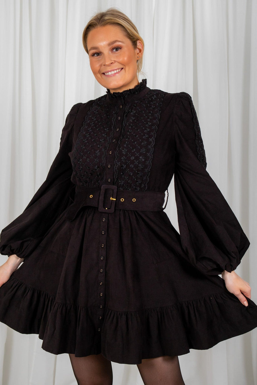 Baby Cord Shirt Dress Black | Kjoler | Smuk - Dameklær på nett