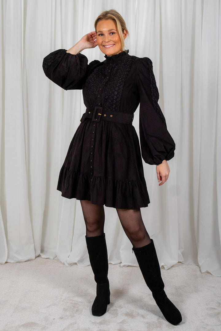 Baby Cord Shirt Dress Black | Kjoler | Smuk - Dameklær på nett