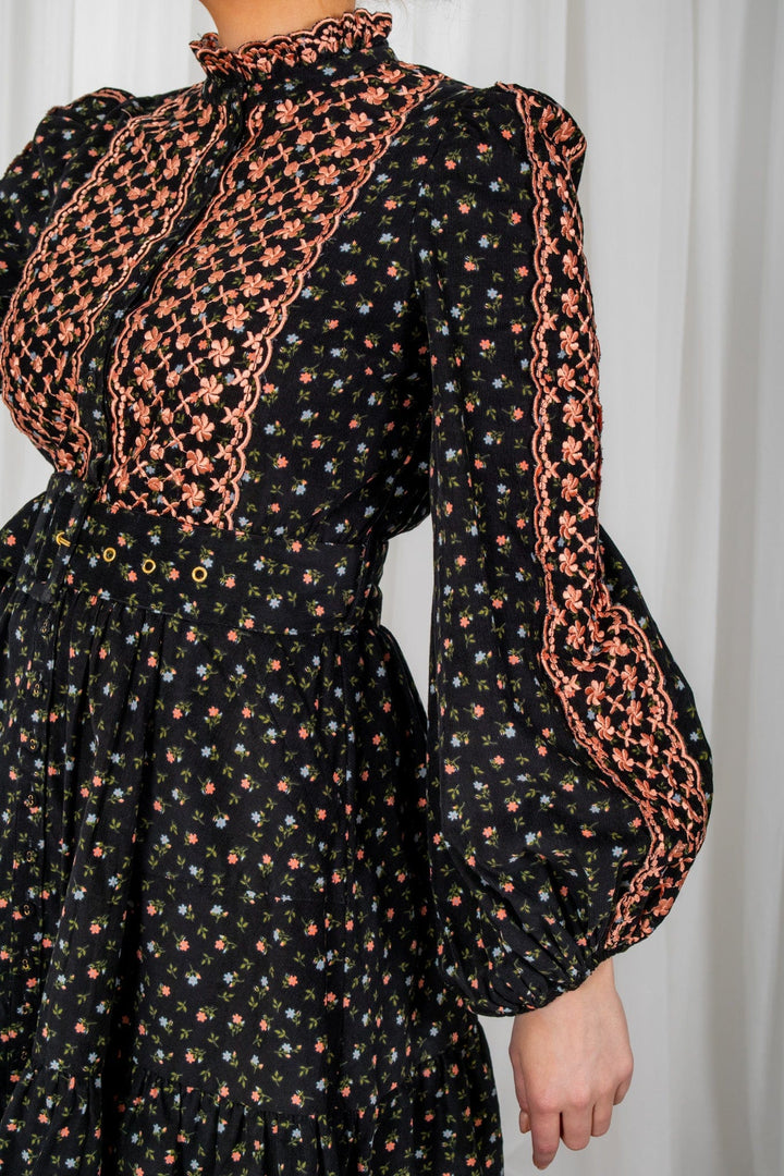 Baby Cord Shirt Dress Dark Blossom | Kjoler | Smuk - Dameklær på nett