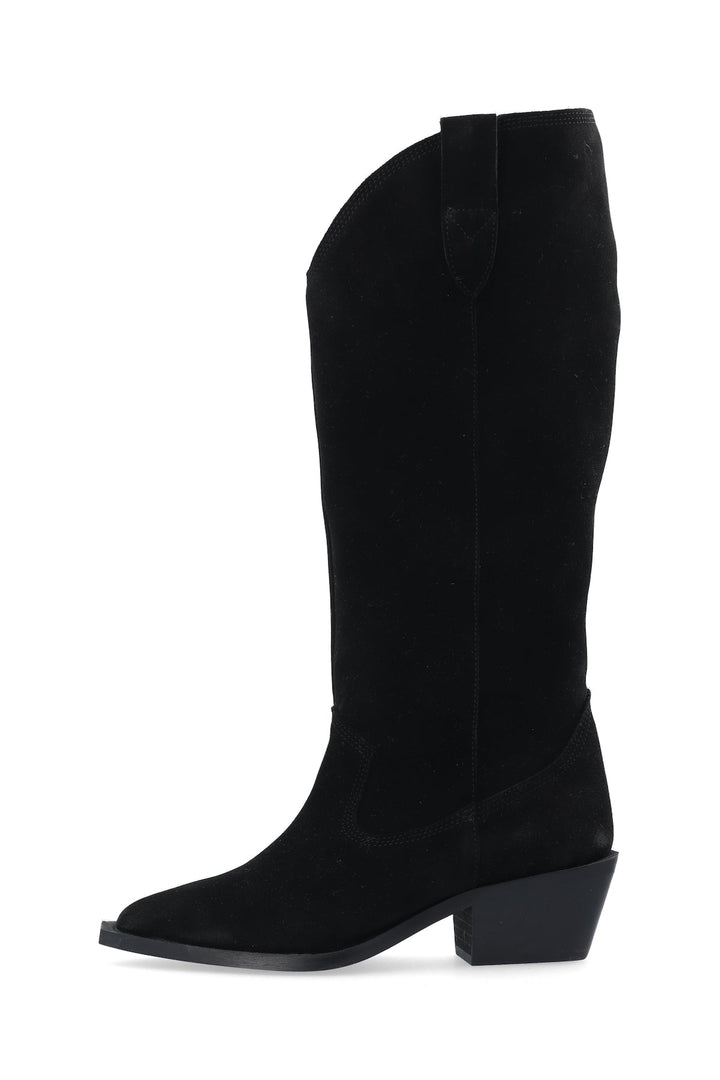 Biamona Western Boot High Suede Black | Sko | Smuk - Dameklær på nett
