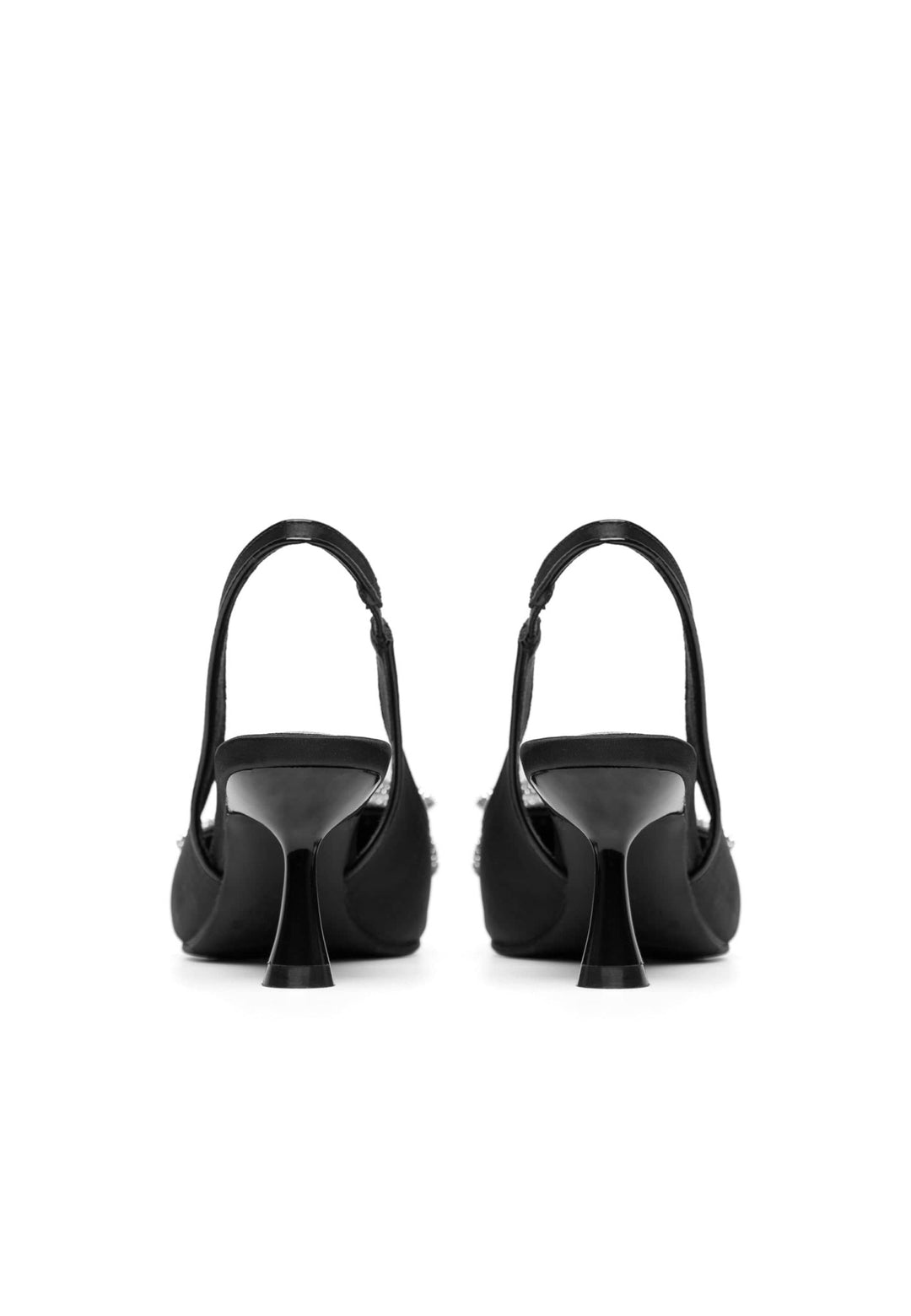 Biapretty Crystal Bow Sling Back Satin Black | Sko | Smuk - Dameklær på nett