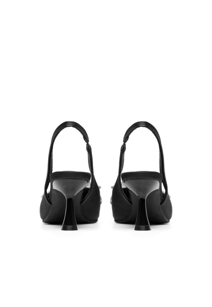 Biapretty Crystal Bow Sling Back Satin Black | Sko | Smuk - Dameklær på nett