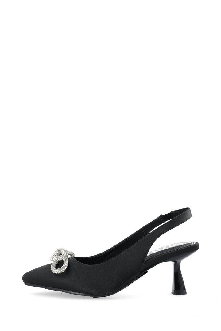 Biapretty Crystal Bow Sling Back Satin Black | Sko | Smuk - Dameklær på nett