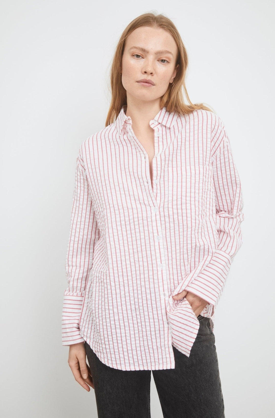 Bibi Crepe Shirt Berry | Skjorter og bluser | Smuk - Dameklær på nett