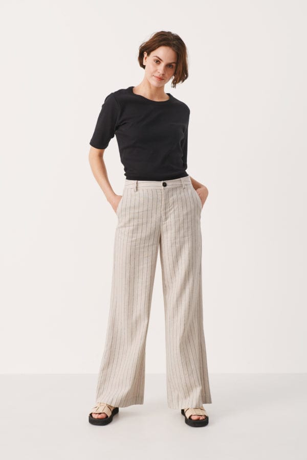 Black Stripe Ninnespw Pants | Bukser | Smuk - Dameklær på nett