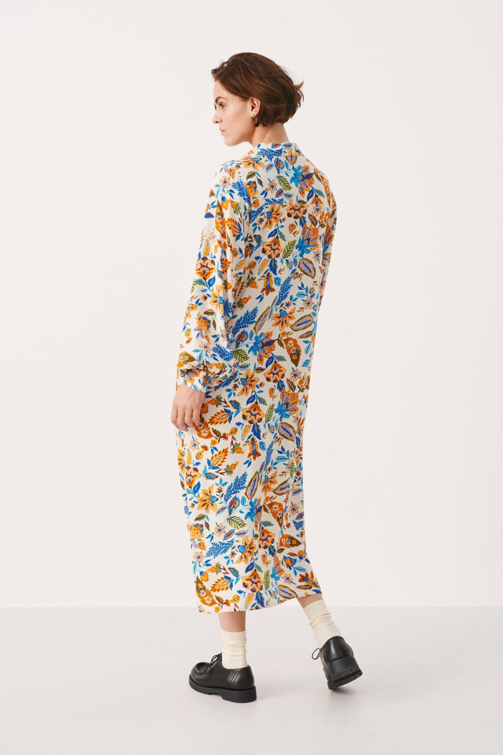Blue Craft Flower Shirapw Dress | Kjoler | Smuk - Dameklær på nett