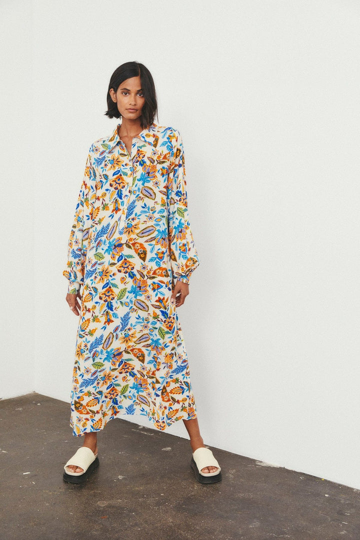Blue Craft Flower Shirapw Dress | Kjoler | Smuk - Dameklær på nett