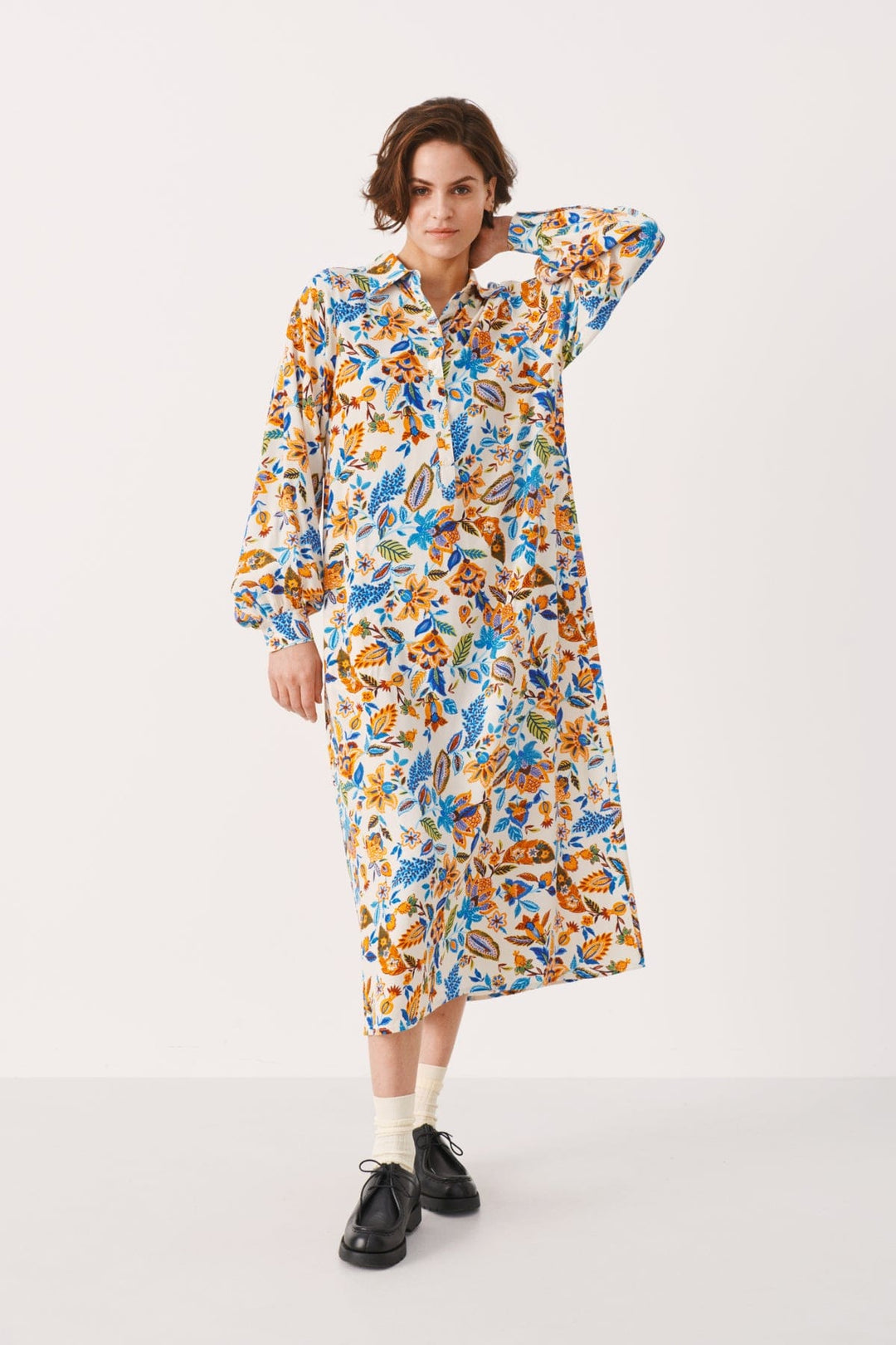 Blue Craft Flower Shirapw Dress | Kjoler | Smuk - Dameklær på nett