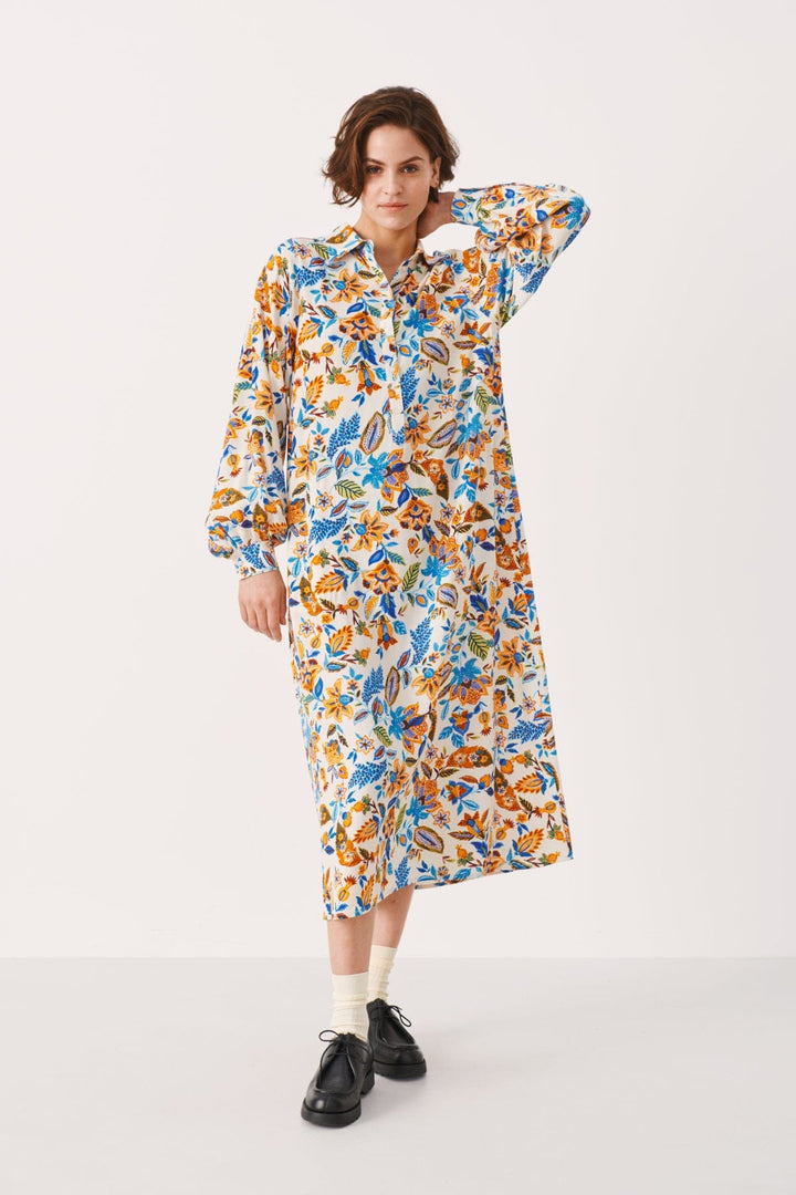 Blue Craft Flower Shirapw Dress | Kjoler | Smuk - Dameklær på nett