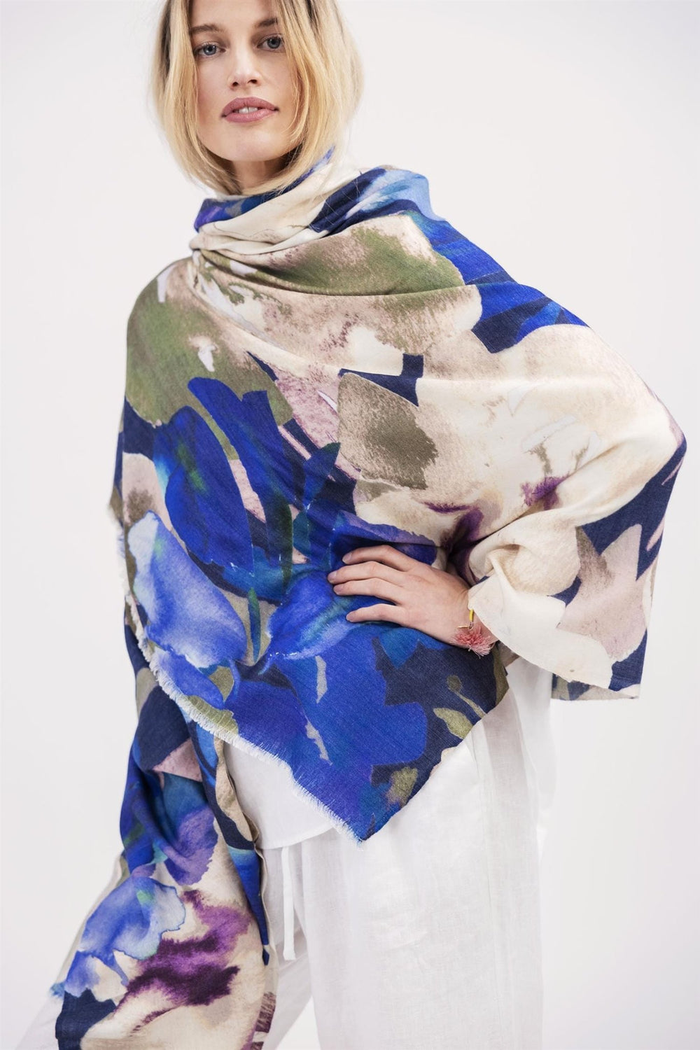 Botanical Garden Scarf Blue | Accessories | Smuk - Dameklær på nett