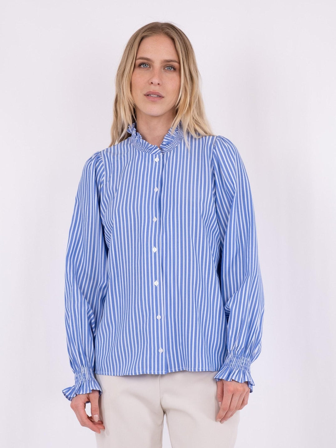 Brianna Stripe Blouse Blue | Skjorter og bluser | Smuk - Dameklær på nett
