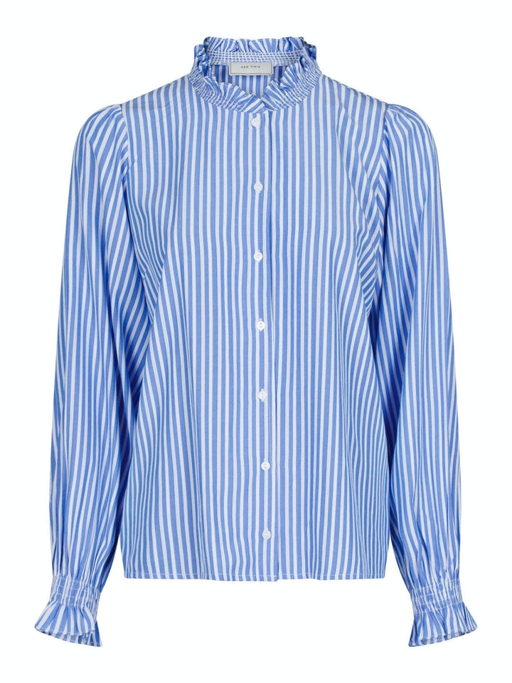 Brianna Stripe Blouse Blue | Skjorter og bluser | Smuk - Dameklær på nett