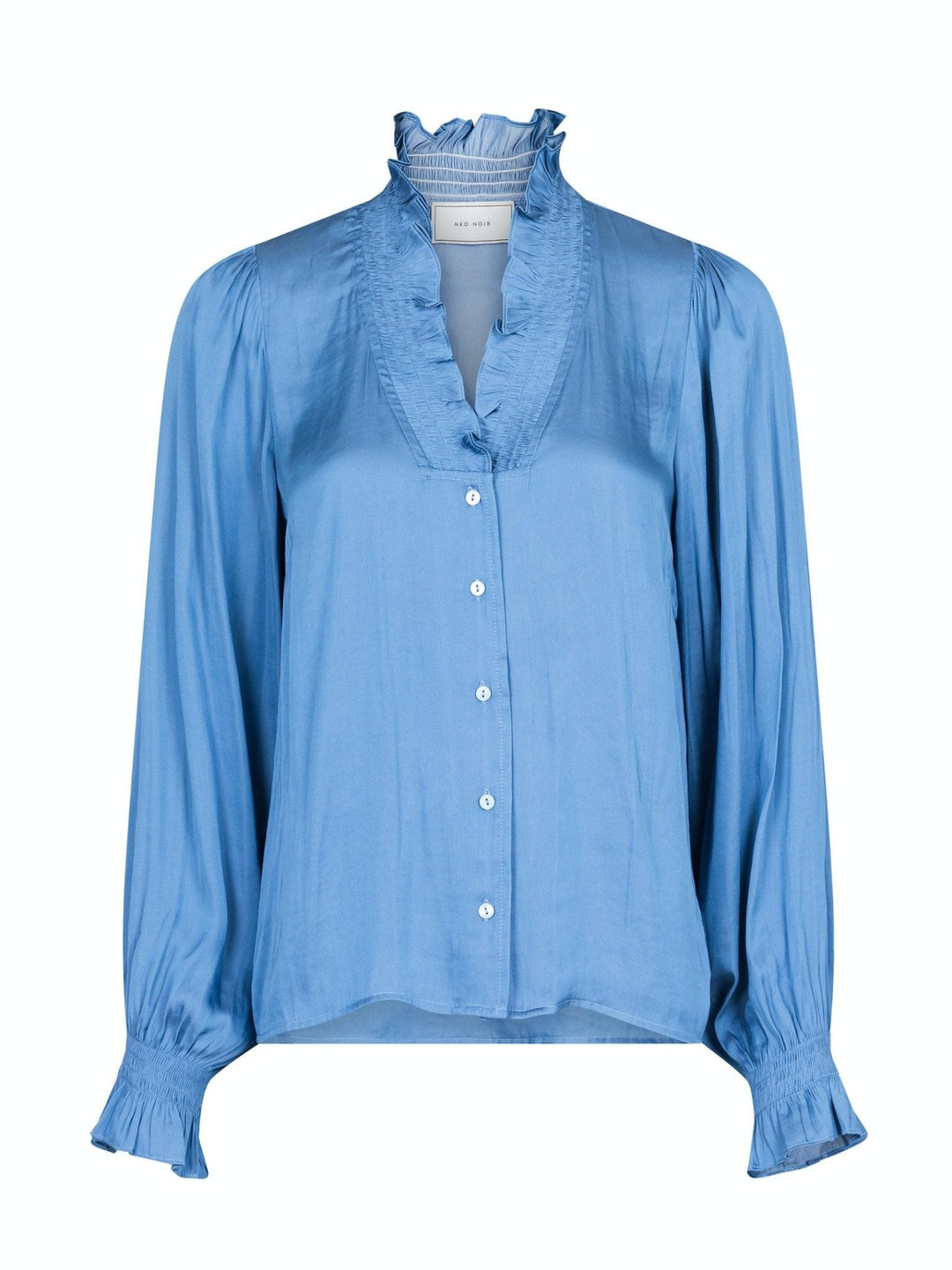 Brielle Satin Blouse Blue | Skjorter og bluser | Smuk - Dameklær på nett