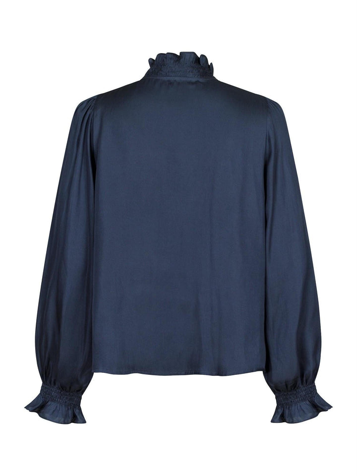 Brielle Satin Blouse Midnight Blue | Skjorter og bluser | Smuk - Dameklær på nett