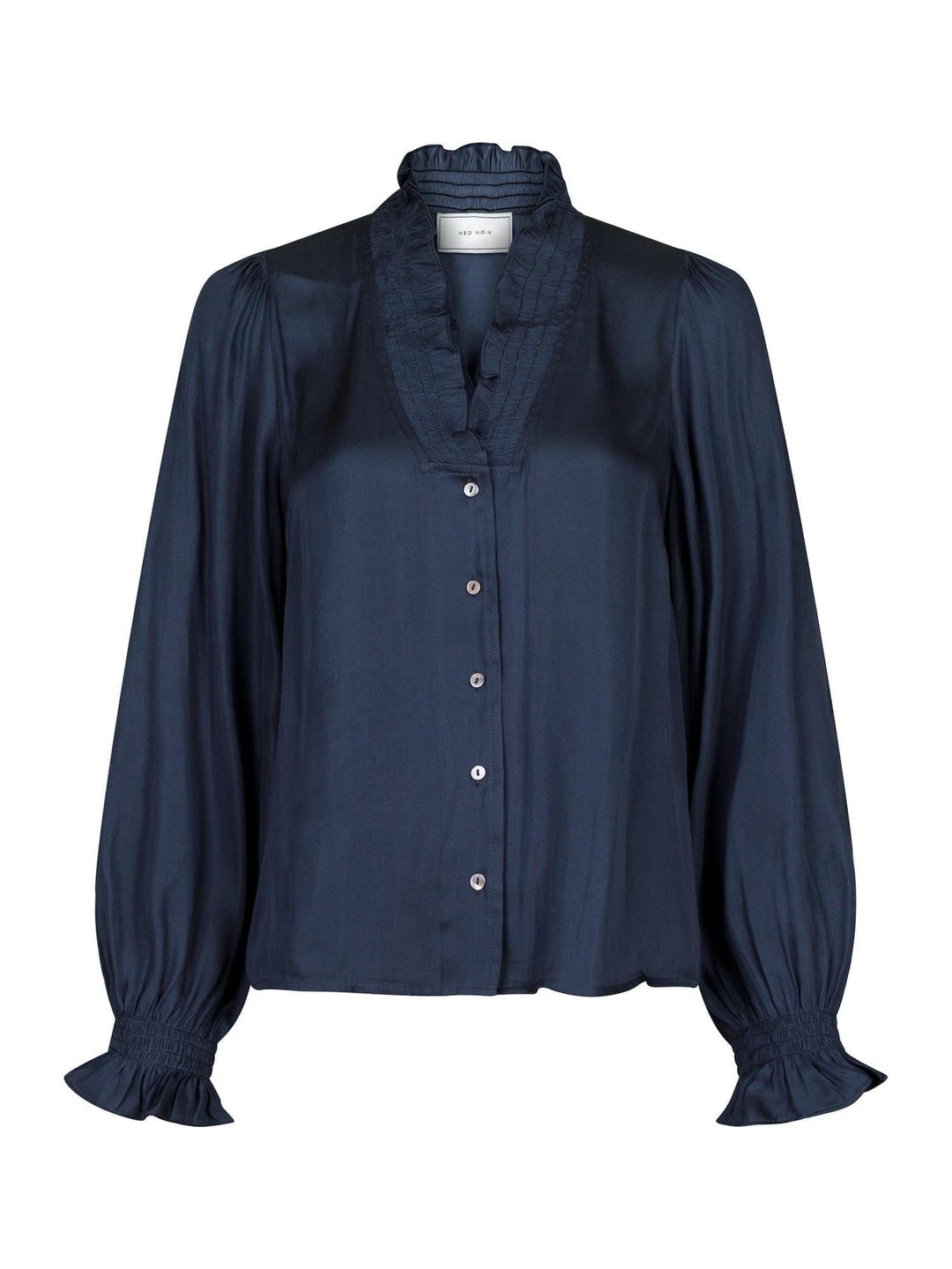 Brielle Satin Blouse Midnight Blue | Skjorter og bluser | Smuk - Dameklær på nett